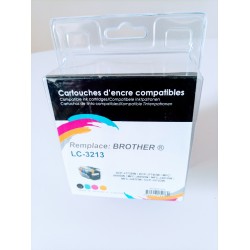 PACK DE 4 CARTOUCHES COMPATIBLES BROTHER LC-3213
BK/C/M/Y