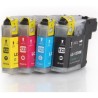 PACK DE 4 CARTOUCHES COMPATIBLES BROTHER LC-123 1*16 ML+ 3*10 ML (VERSION 3)