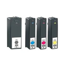 PACK DE 4 CARTOUCHES COMPATIBLES LEXMARK (N°100 XL)