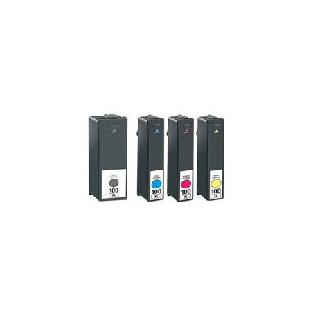 PACK DE 4 CARTOUCHES COMPATIBLES LEXMARK (N°100 XL)