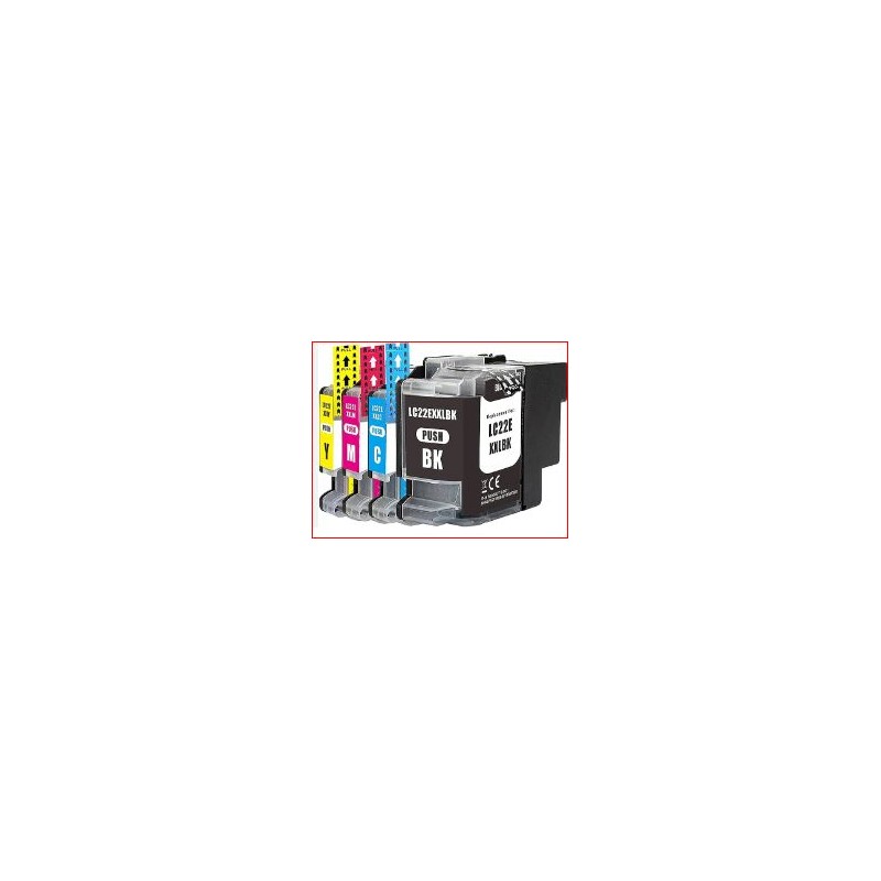 PACK DE 4 CARTOUCHES COMPATIBLES BROTHER LC-22E BK/C/M/Y